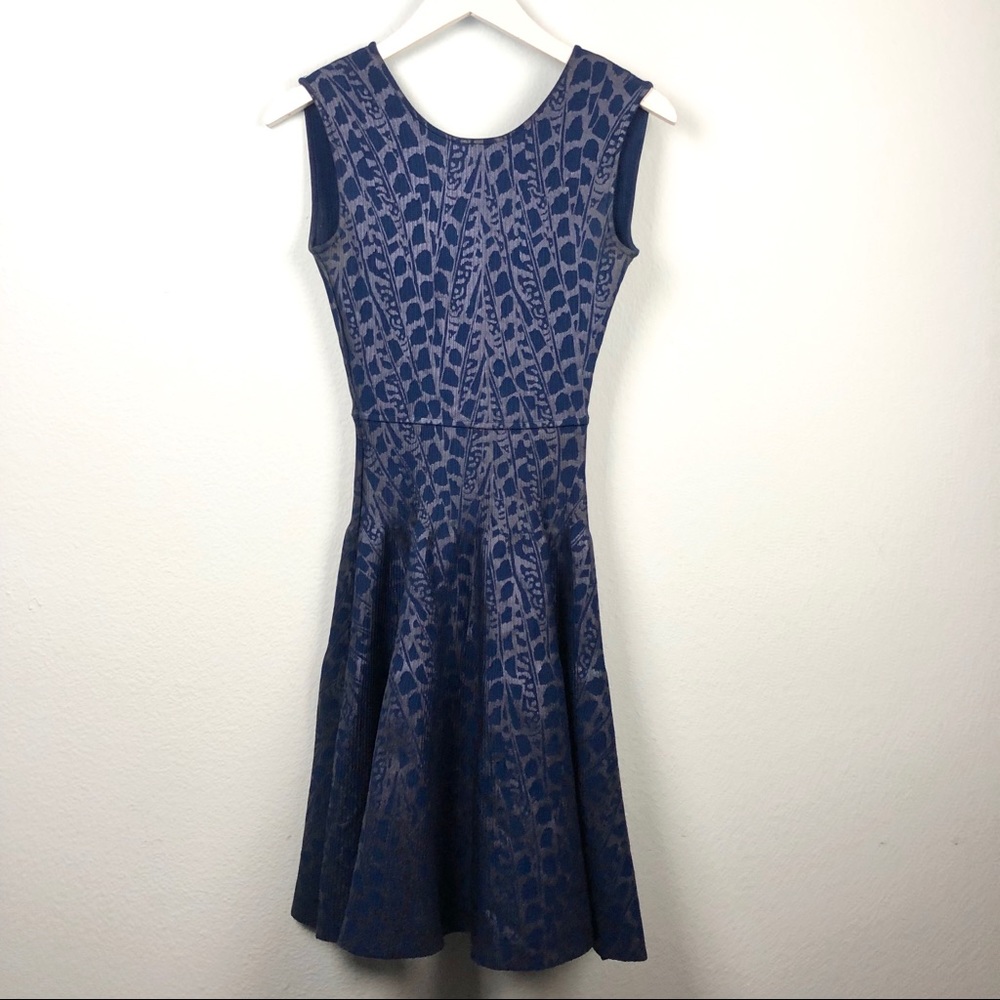 Issa London knit printed fit and flare midi dress - Picture 1 of 4